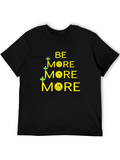 Be More Smiley Face Graphic Black T-Shirt