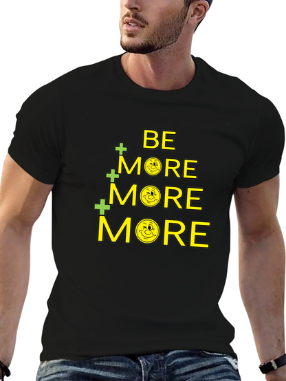 Be More Smiley Face Graphic Black T-Shirt