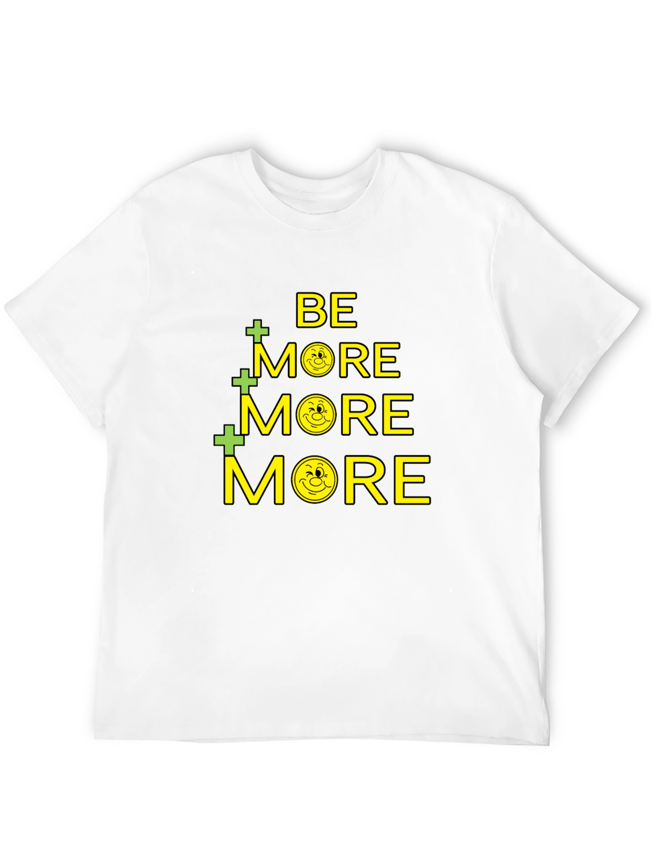 Be More Smiley Face Graphic Black T-Shirt