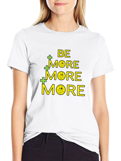 Be More Smiley Face Graphic Black T-Shirt