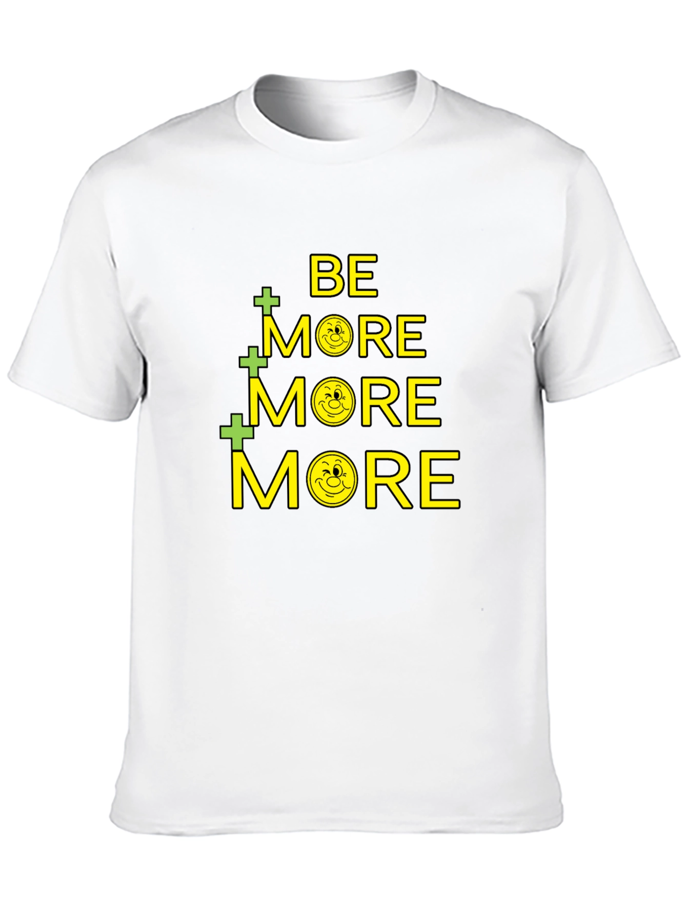 Be More Smiley Face Graphic Black T-Shirt