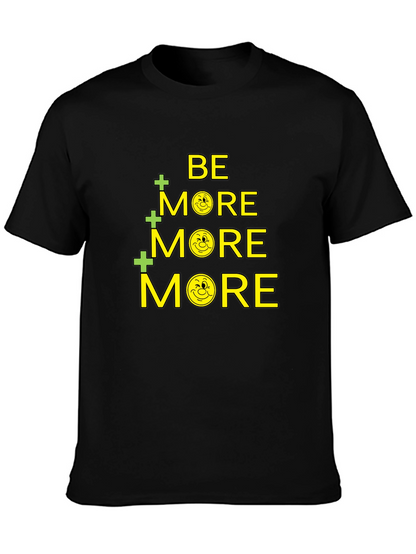 Be More Smiley Face Graphic Black T-Shirt