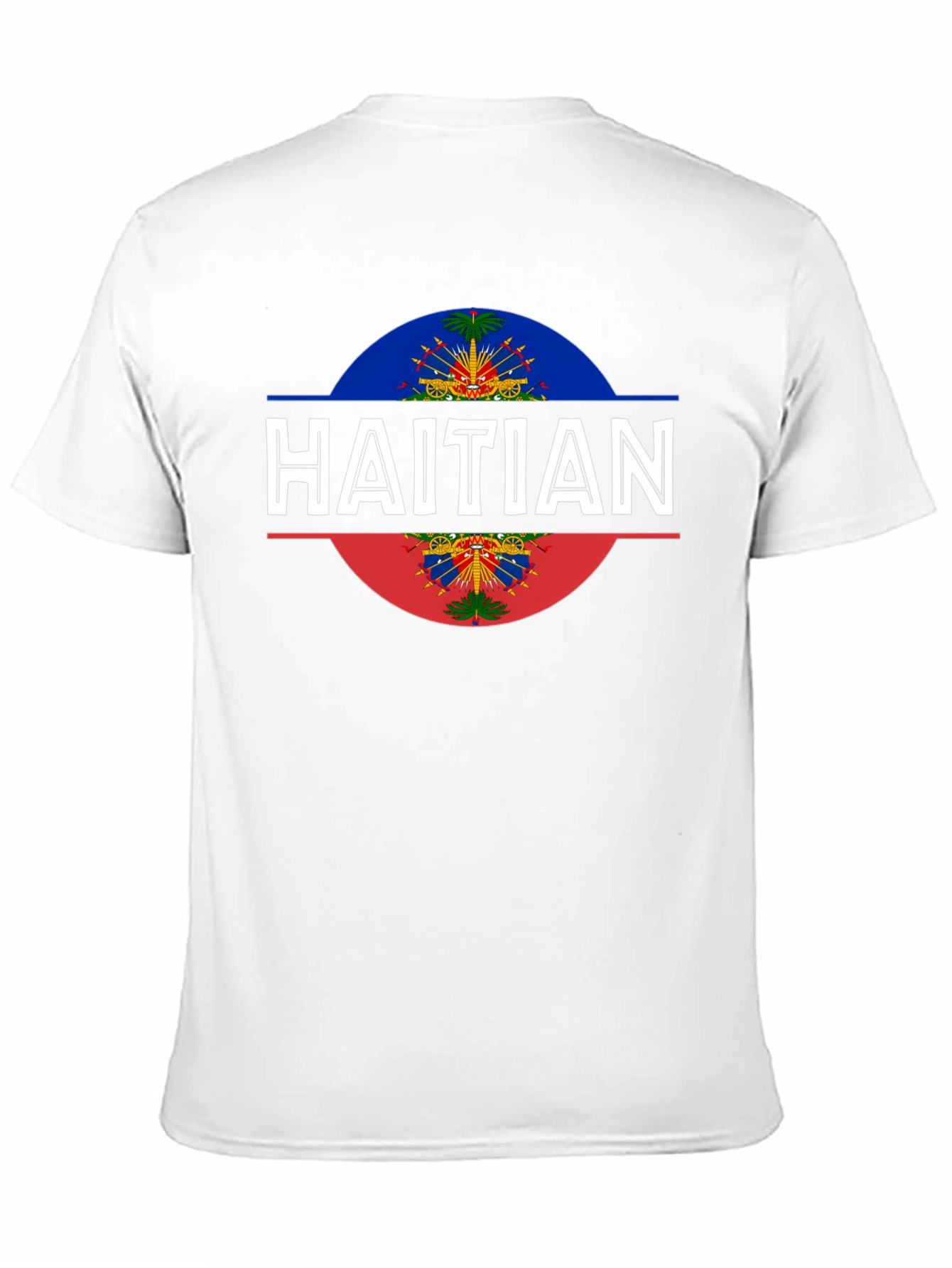Haitian Flag T-Shirt - Black Crew Neck Tee