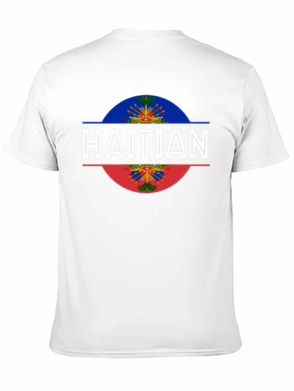 Haitian Flag T-Shirt - Black Crew Neck Tee