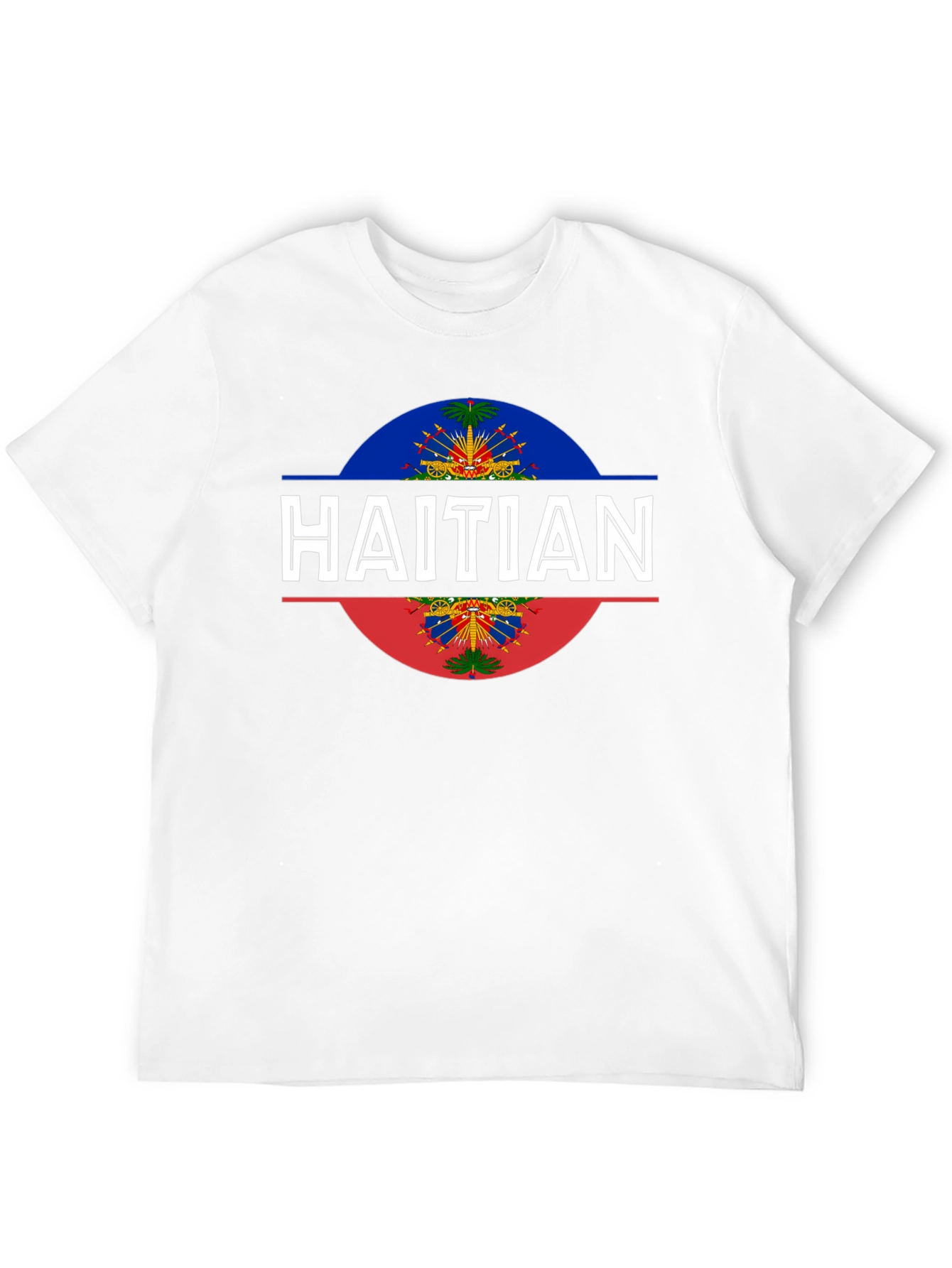 Haitian Flag T-Shirt - Black Crew Neck Tee