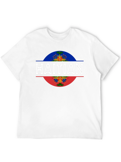 Haitian Flag T-Shirt - Black Crew Neck Tee