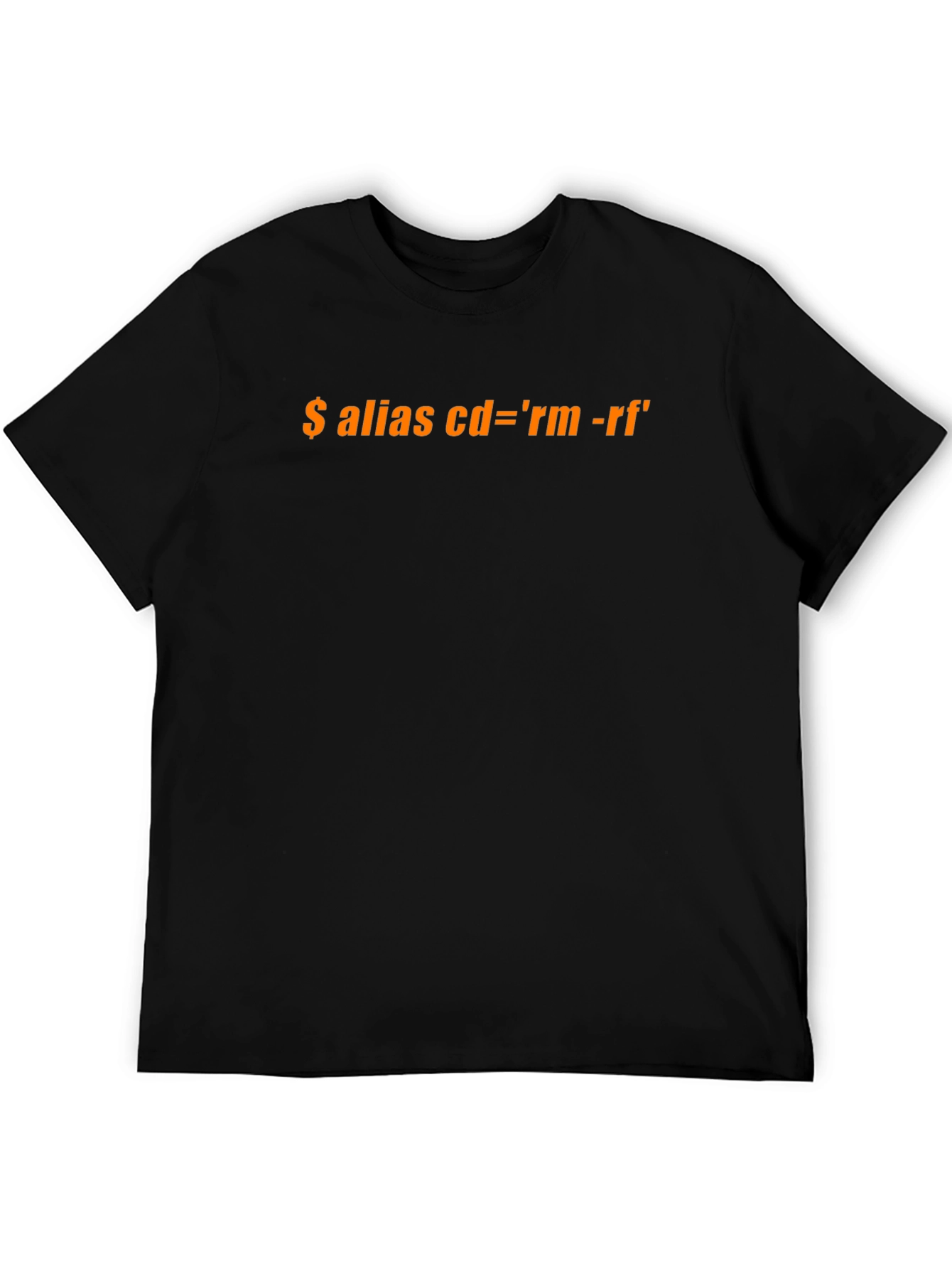 Black T-Shirt with Funny Programming Alias Design