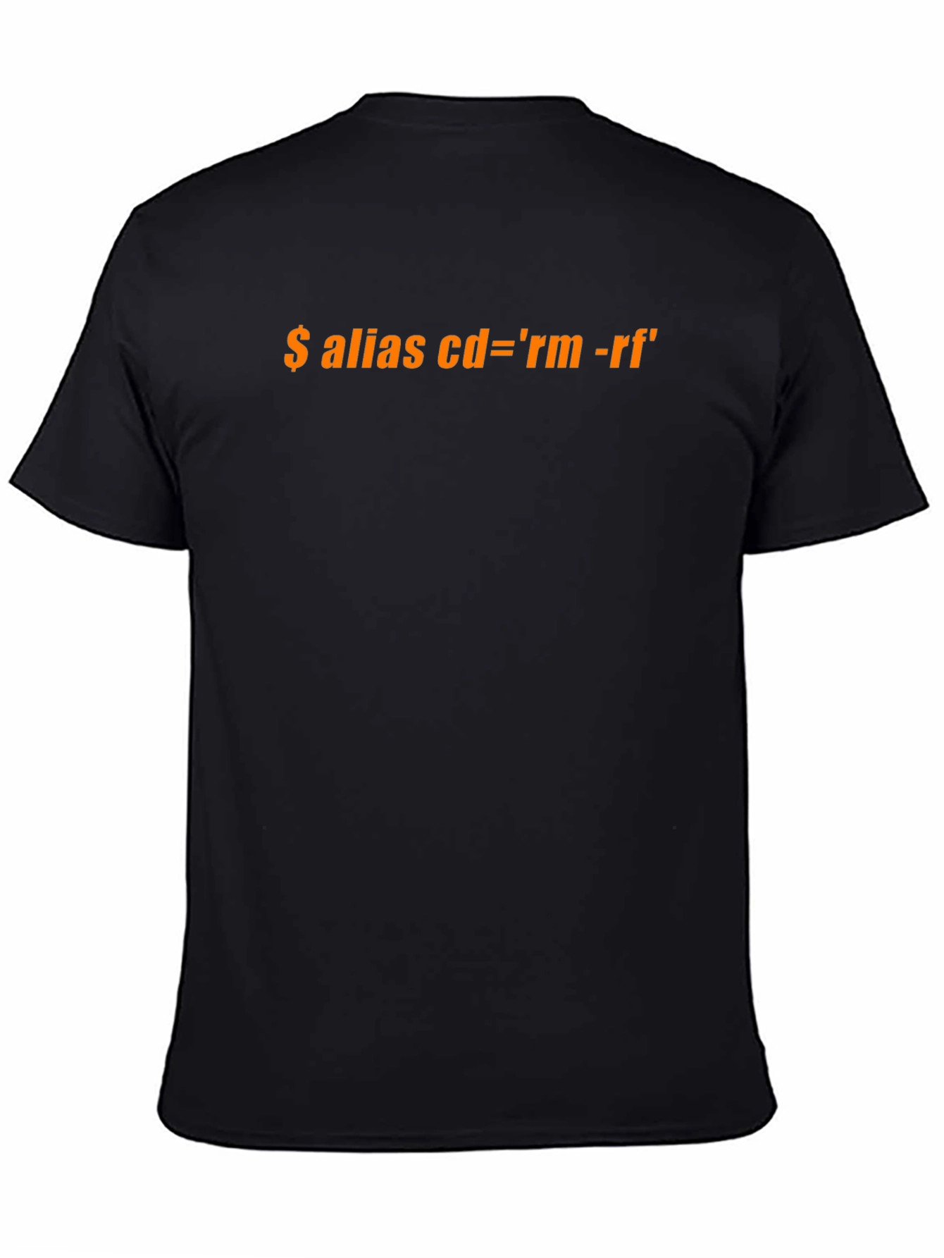 Black T-Shirt with Funny Programming Alias Design