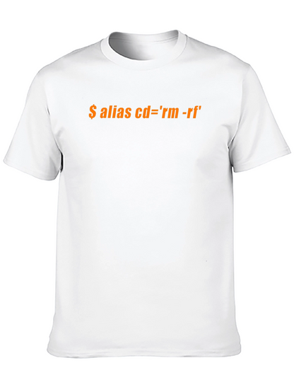 Black T-Shirt with Funny Programming Alias Design