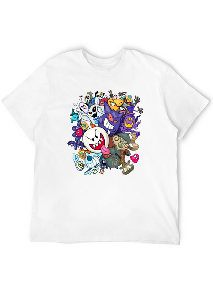 Ghostly Gathering T-Shirt: Spooky Cartoon Design
