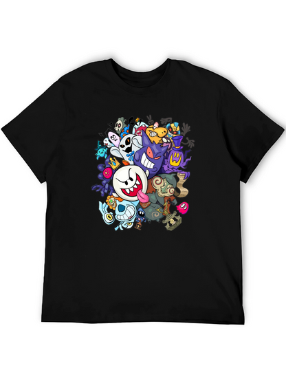 Ghostly Gathering T-Shirt: Spooky Cartoon Design