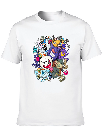 Ghostly Gathering T-Shirt: Spooky Cartoon Design