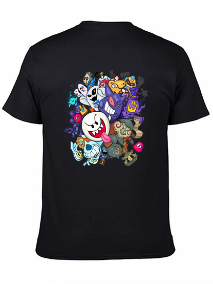 Ghostly Gathering T-Shirt: Spooky Cartoon Design