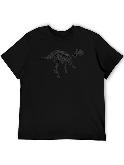 Black T-Rex Skeleton Graphic Tee