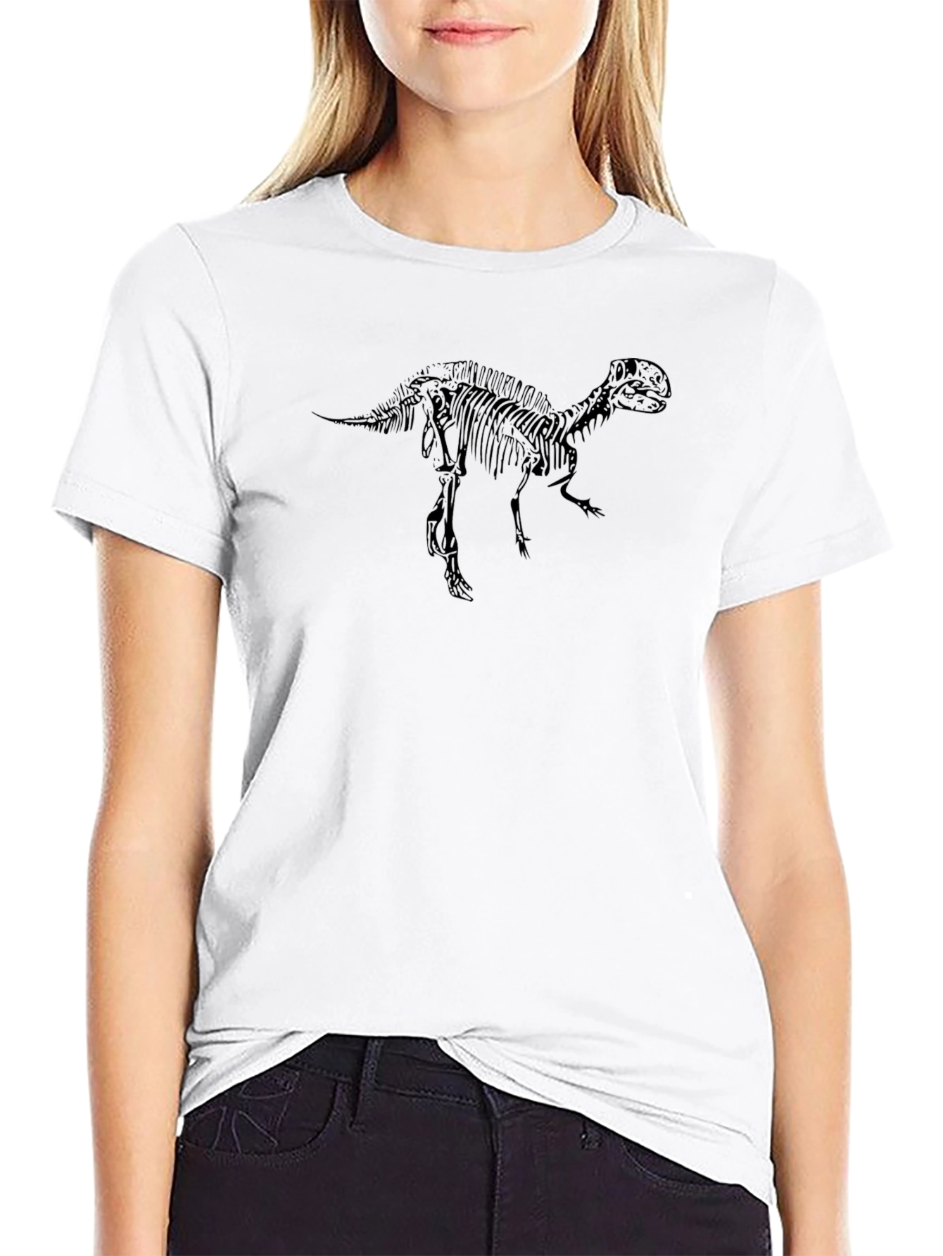 Black T-Rex Skeleton Graphic Tee