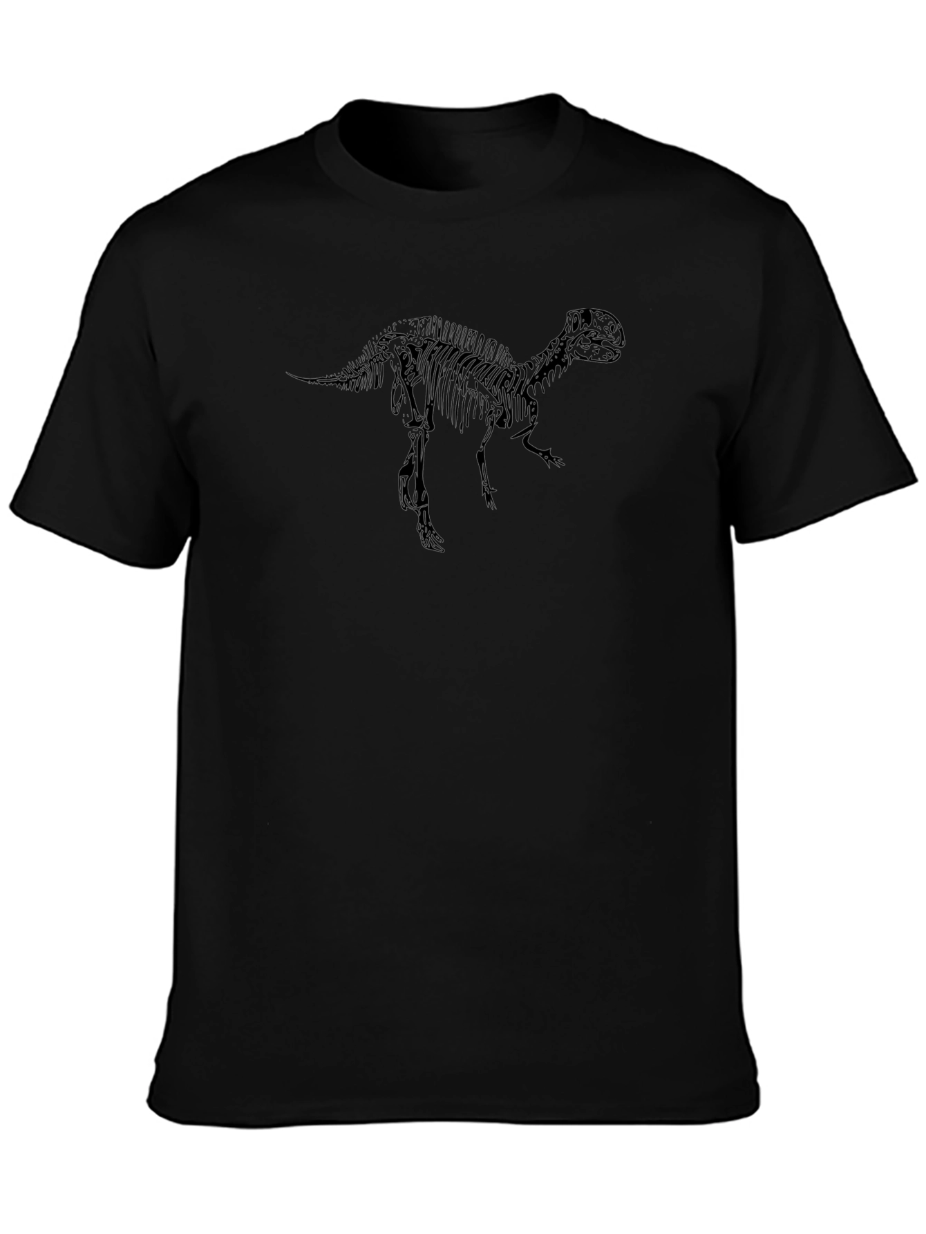Black T-Rex Skeleton Graphic Tee