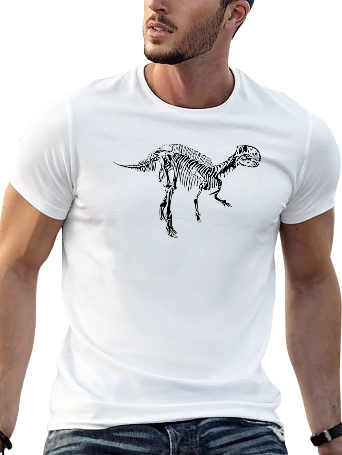 Black T-Rex Skeleton Graphic Tee