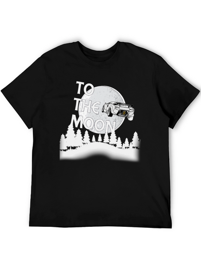 To the Moon Car T-Shirt - Black Graphic Tee