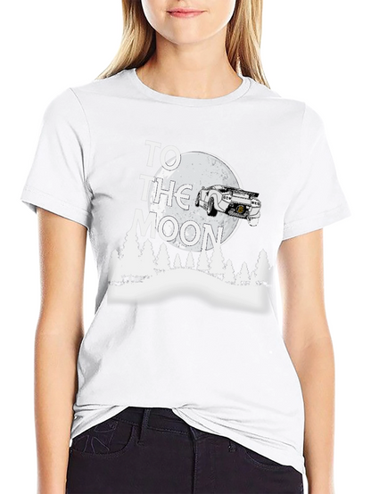 To the Moon Car T-Shirt - Black Graphic Tee