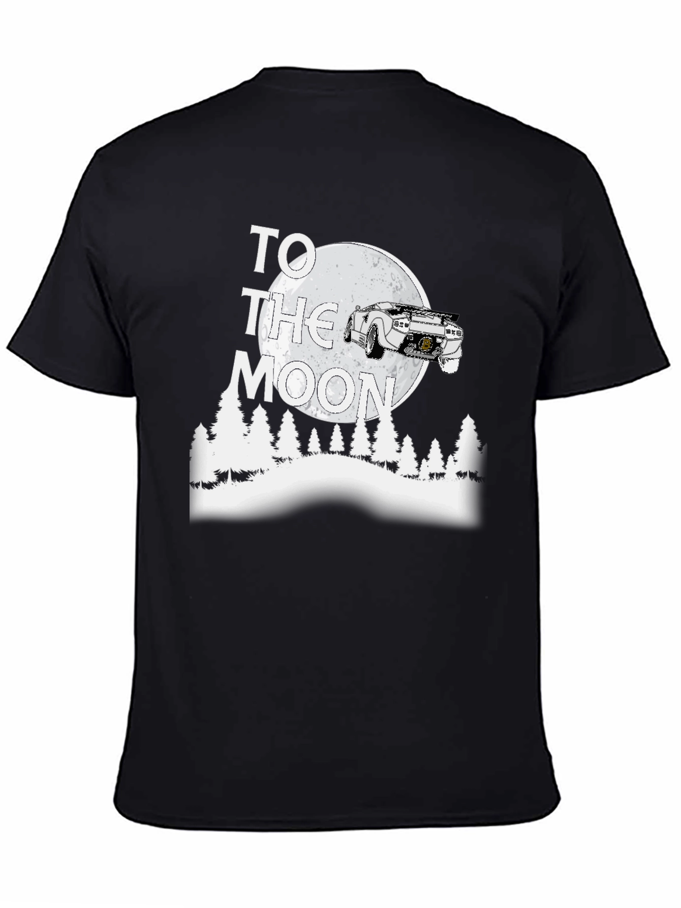 To the Moon Car T-Shirt - Black Graphic Tee