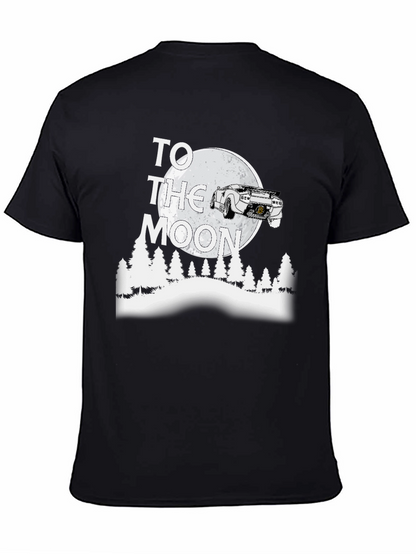 To the Moon Car T-Shirt - Black Graphic Tee