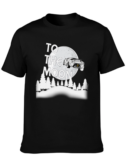 To the Moon Car T-Shirt - Black Graphic Tee