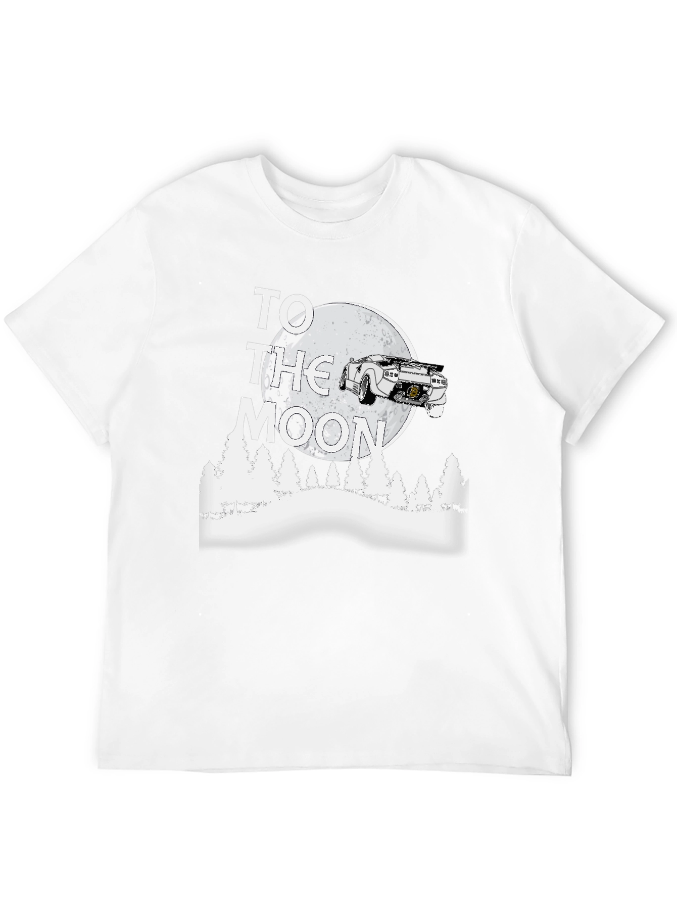 To the Moon Car T-Shirt - Black Graphic Tee