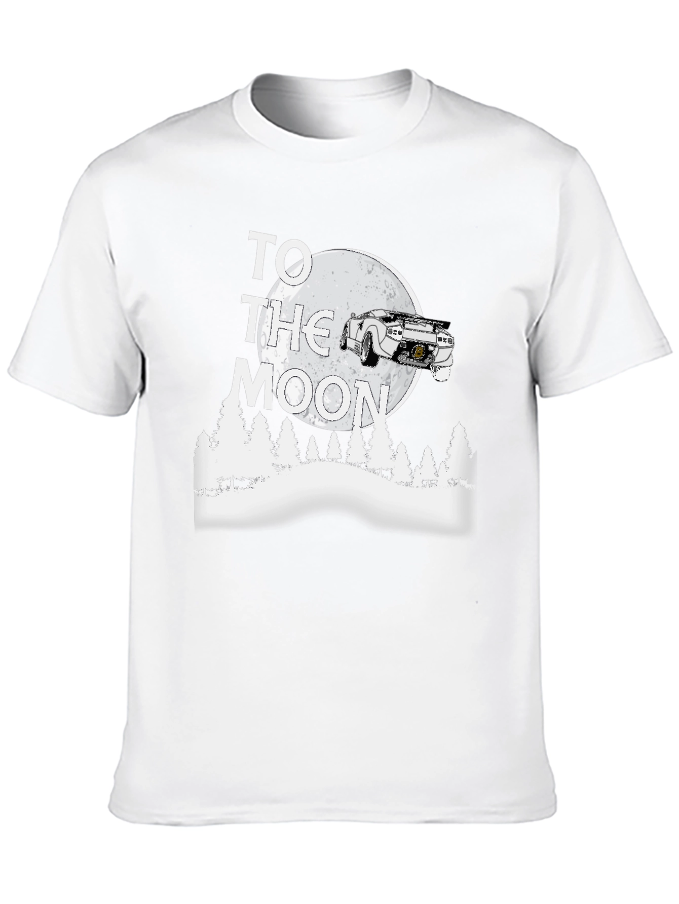 To the Moon Car T-Shirt - Black Graphic Tee