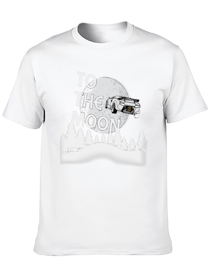 To the Moon Car T-Shirt - Black Graphic Tee