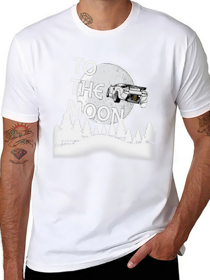 To the Moon Car T-Shirt - Black Graphic Tee