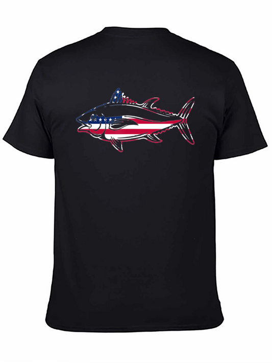 American Flag Tuna Graphic T-Shirt