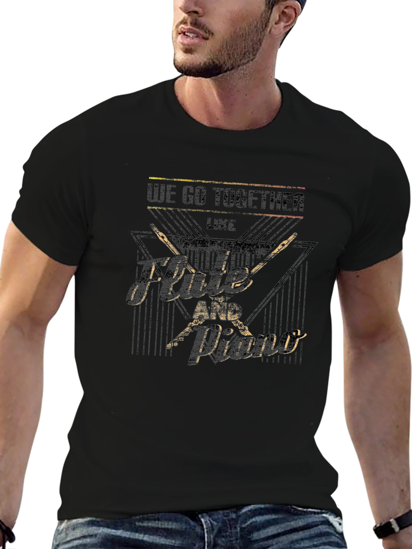 Flute and Piano T-Shirt - Music Lover Tee