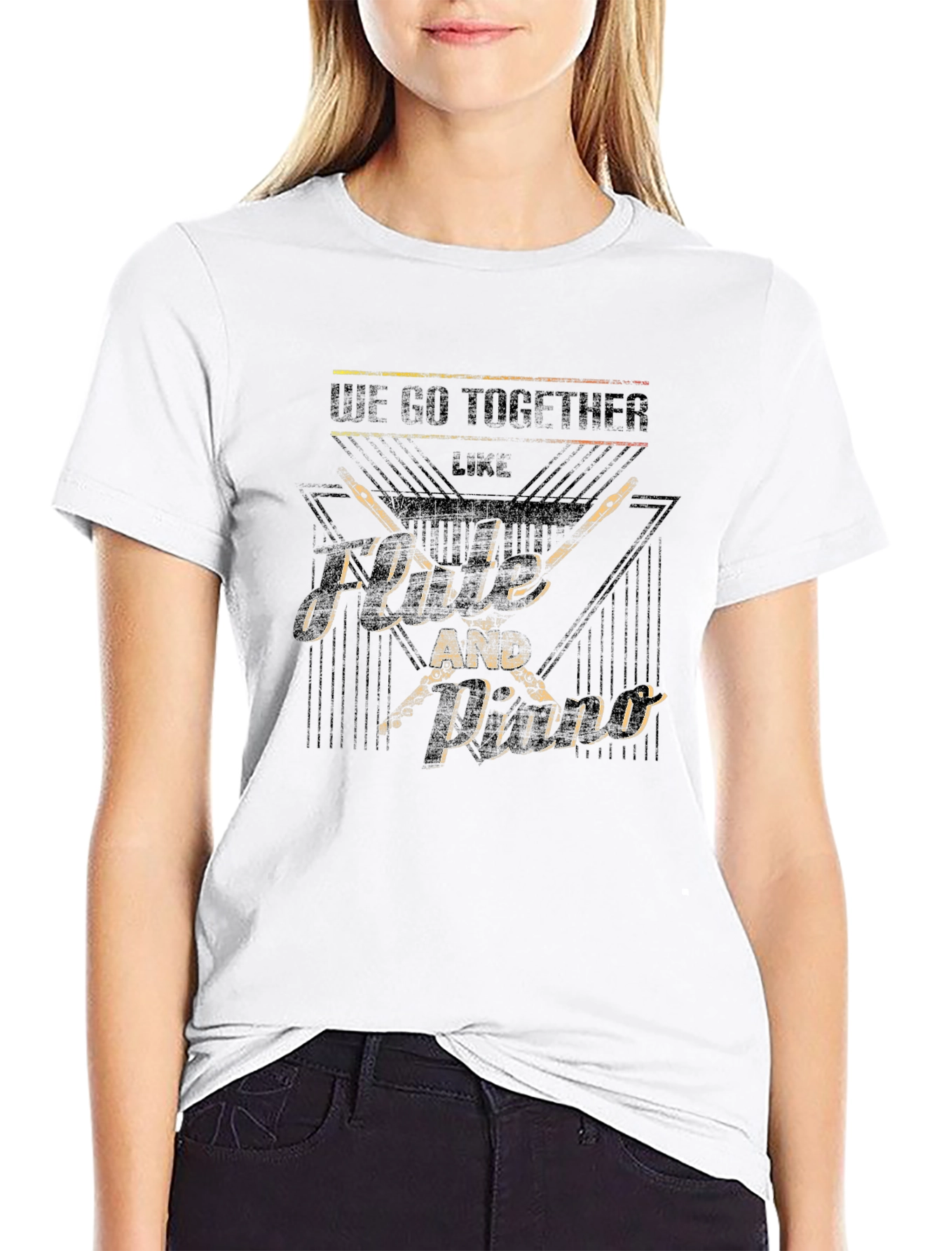 Flute and Piano T-Shirt - Music Lover Tee