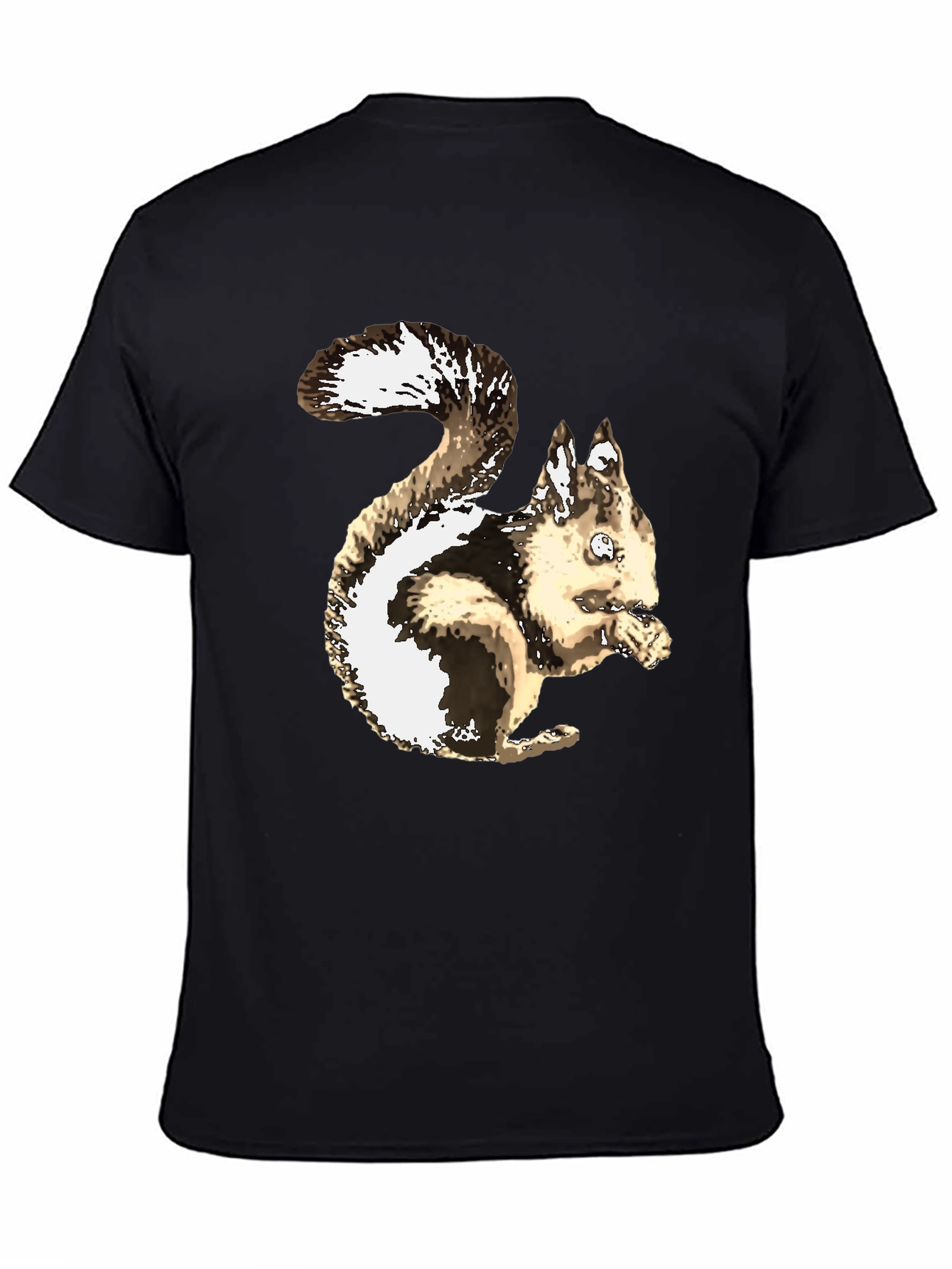 Squirrel Graphic T-Shirt - Casual Black Tee