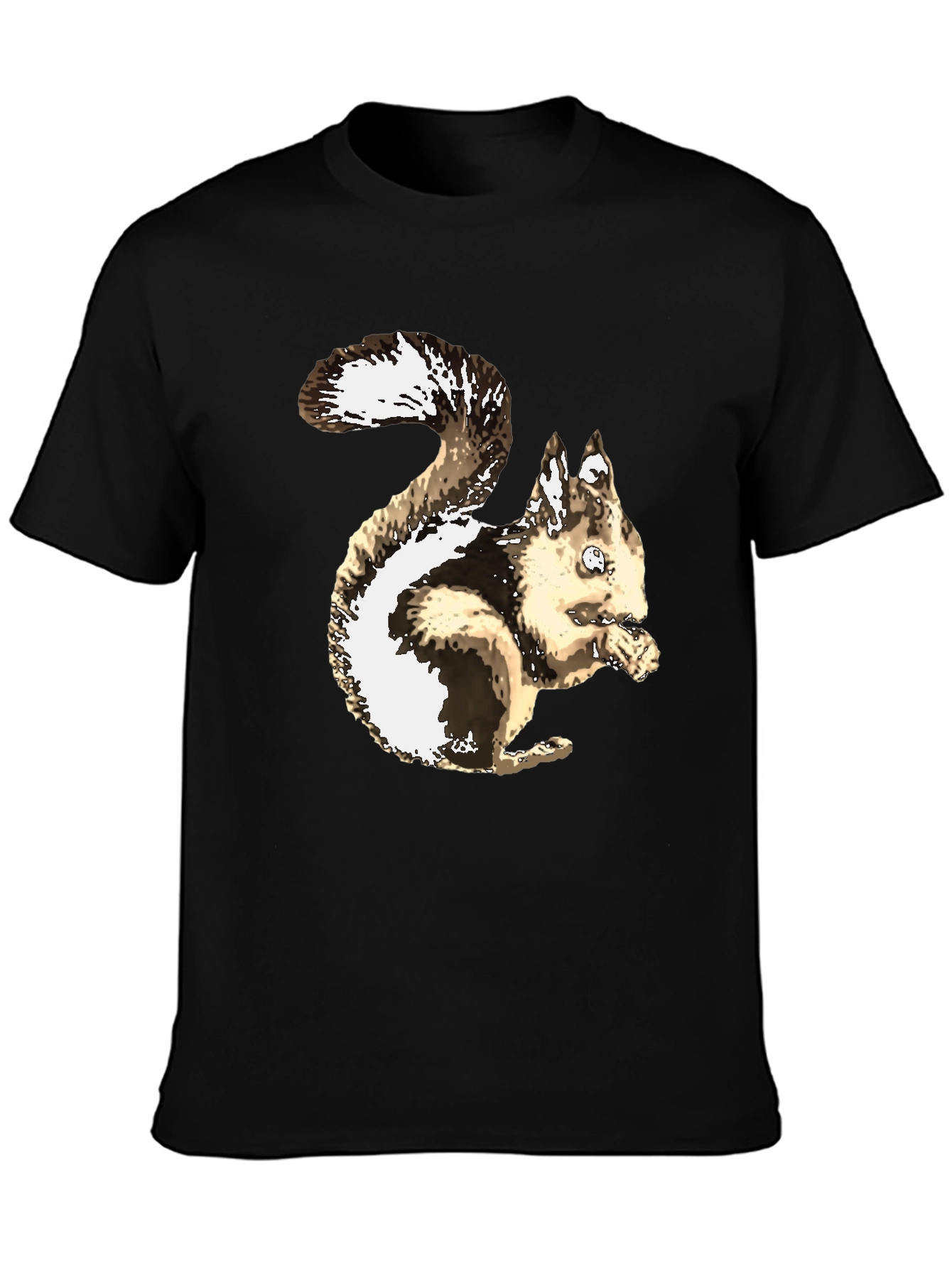 Squirrel Graphic T-Shirt - Casual Black Tee