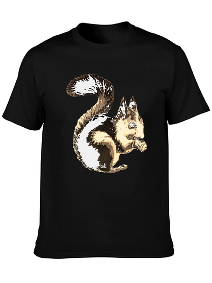 Squirrel Graphic T-Shirt - Casual Black Tee