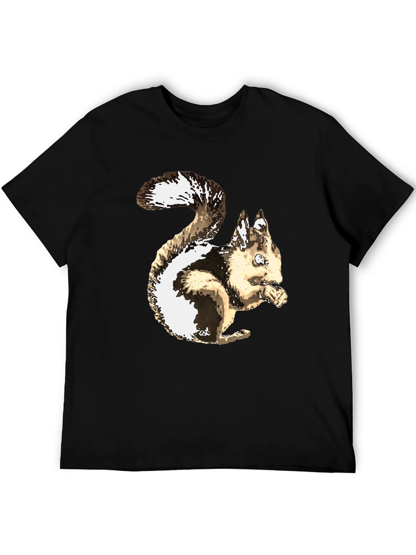 Squirrel Graphic T-Shirt - Casual Black Tee