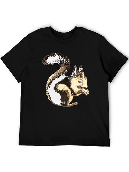 Squirrel Graphic T-Shirt - Casual Black Tee