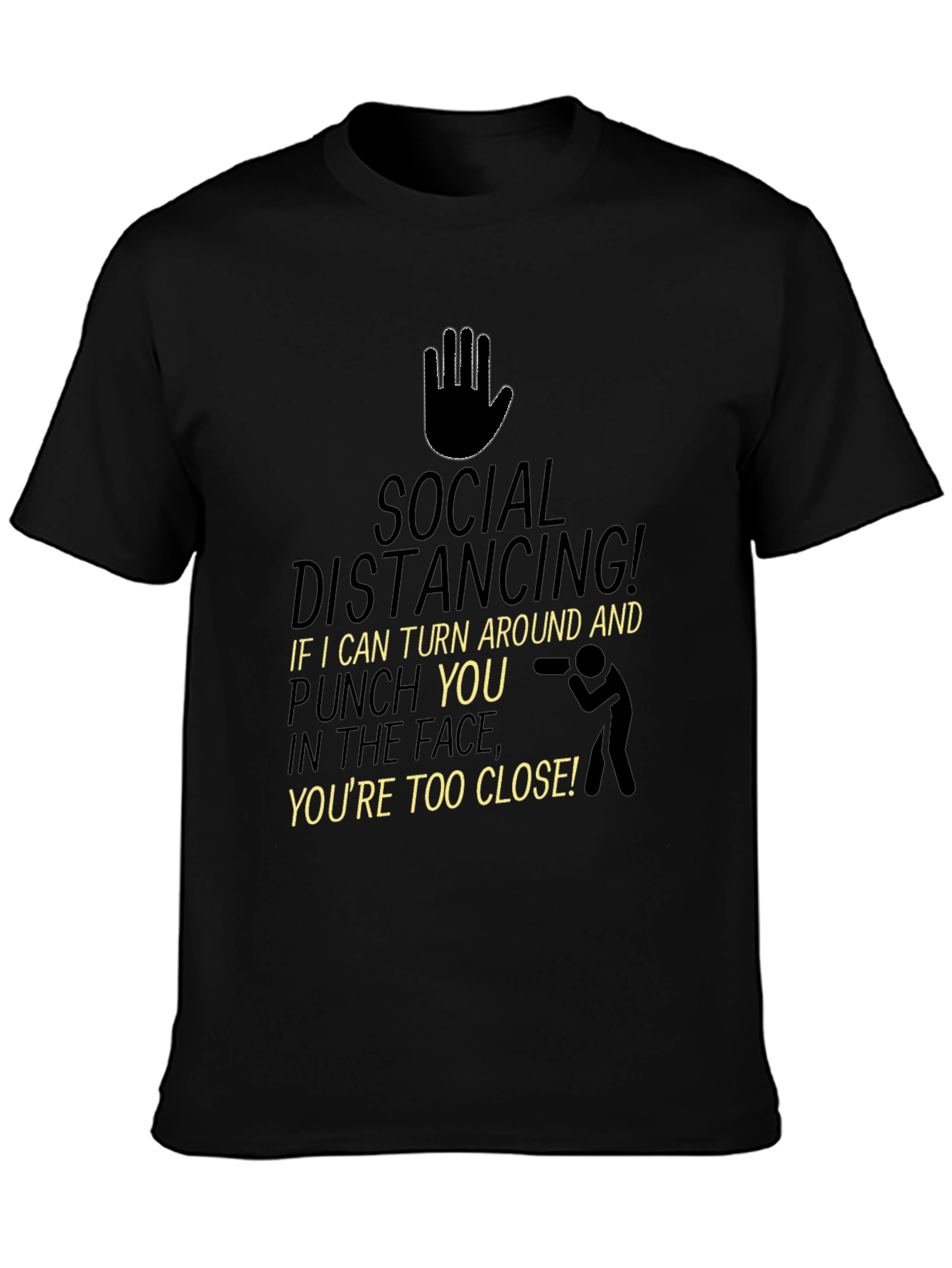 Social Distancing Graphic Tee - Black T-Shirt