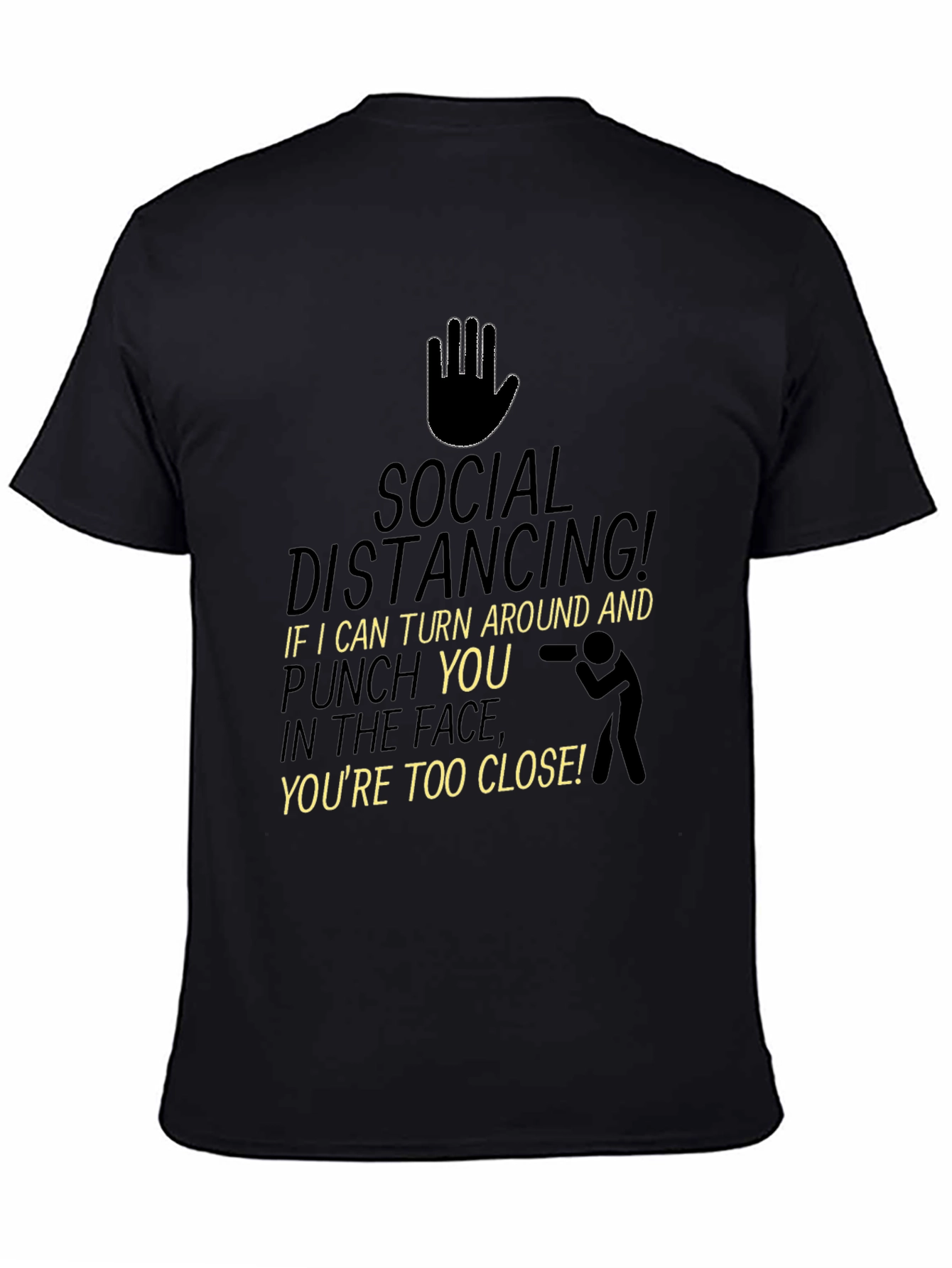 Social Distancing Graphic Tee - Black T-Shirt