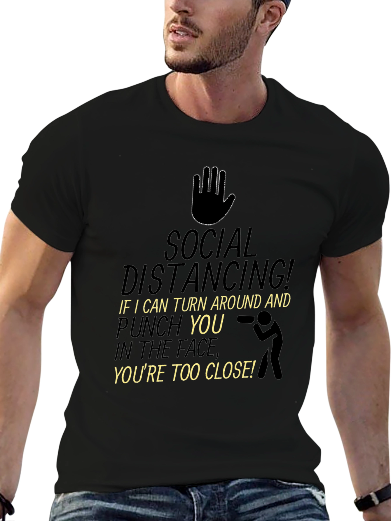 Social Distancing Graphic Tee - Black T-Shirt