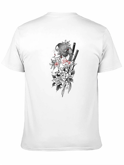 Geisha Graphic Print Black T-Shirt