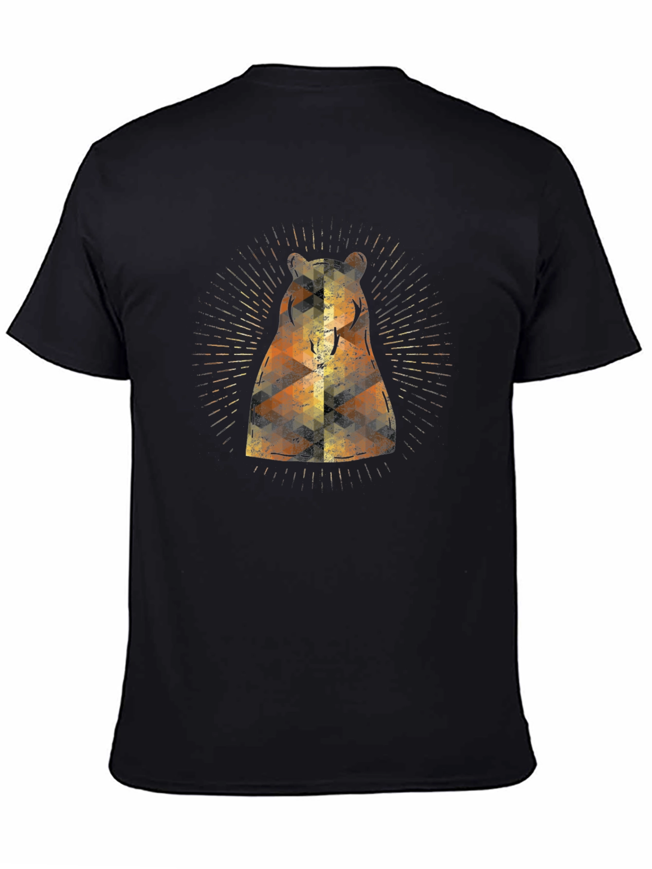 Geometric Bear Graphic Tee - Modern Style