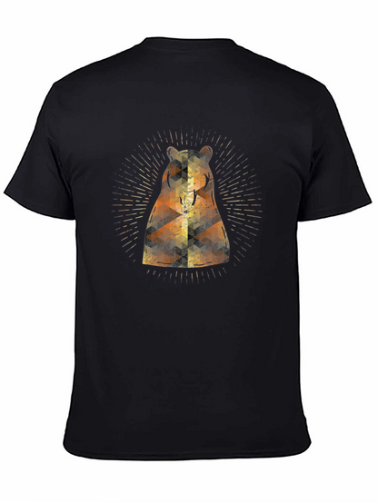 Geometric Bear Graphic Tee - Modern Style