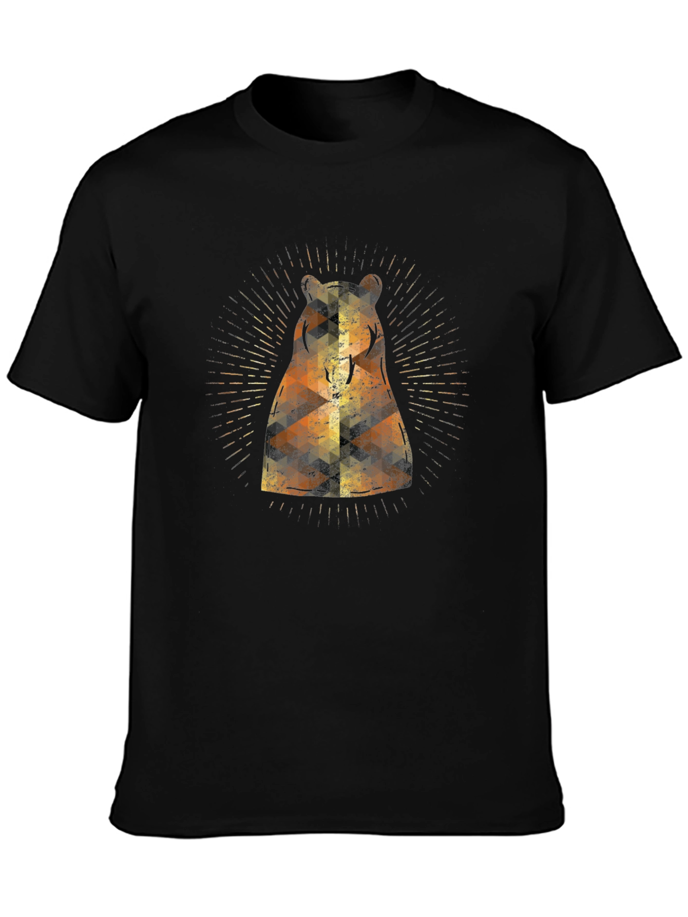 Geometric Bear Graphic Tee - Modern Style