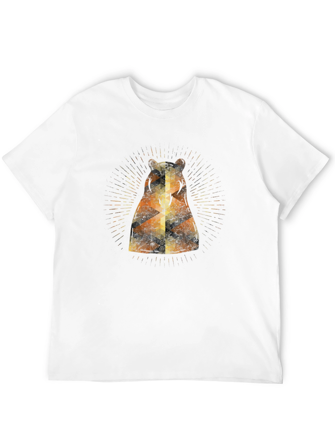Geometric Bear Graphic Tee - Modern Style