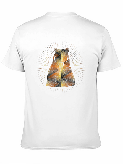 Geometric Bear Graphic Tee - Modern Style