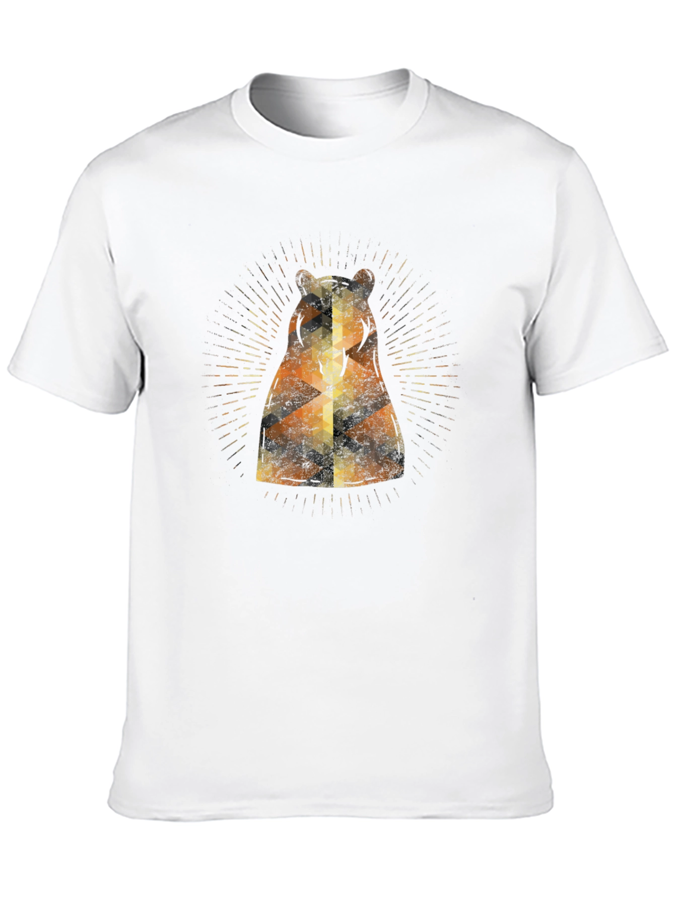 Geometric Bear Graphic Tee - Modern Style