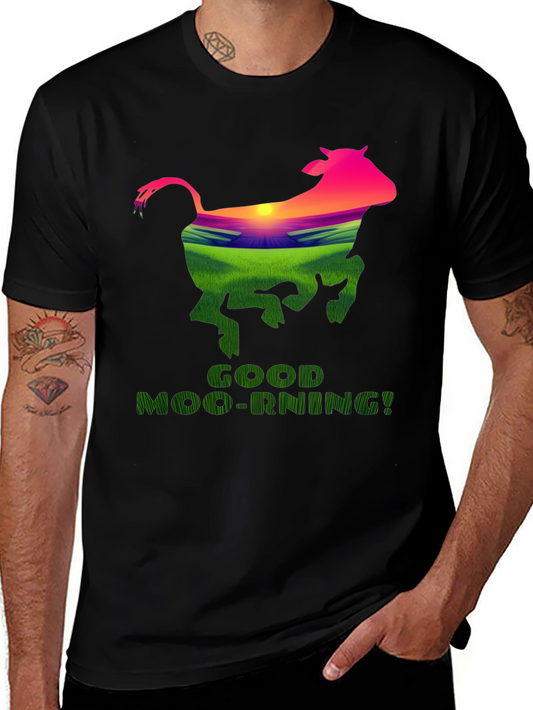 Good Moo-Rning Cow Graphic Tee - Farm Fresh Humor!