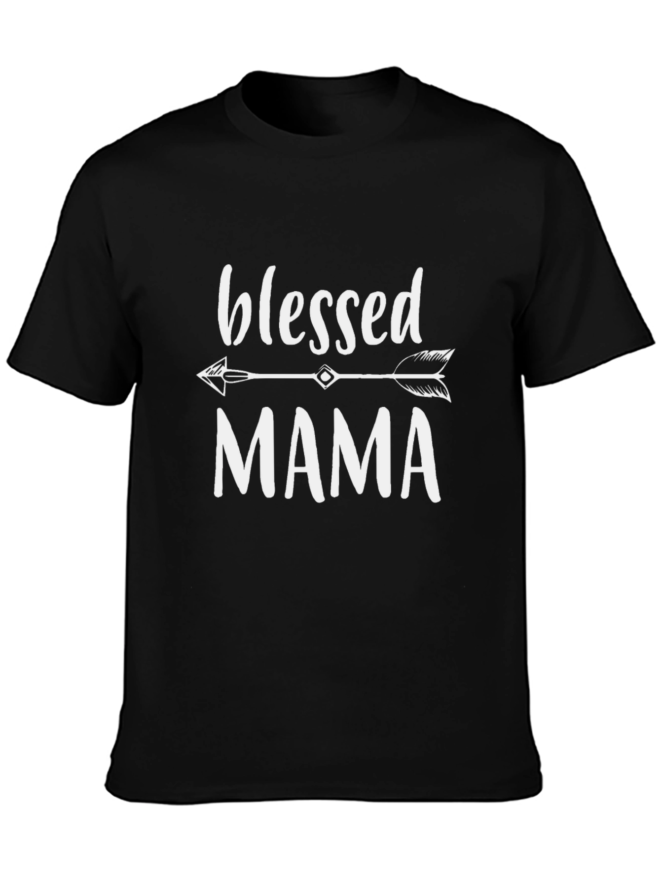 Blessed Mama Arrow Graphic T-Shirt - Black